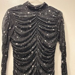 Black celestial mesh dress